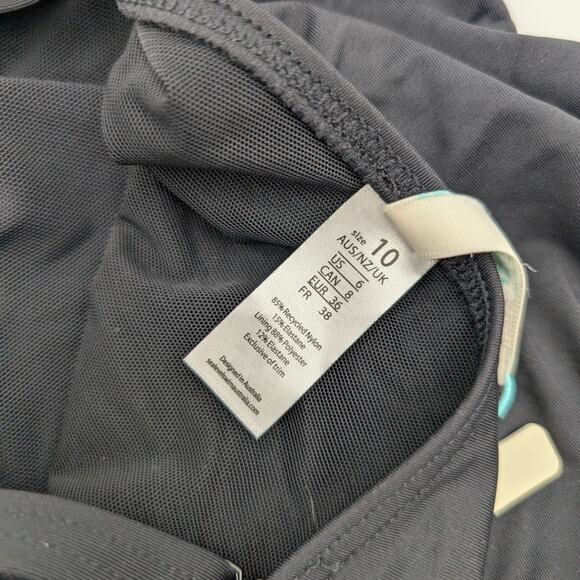 Sea Level Swim Women's Eco Essentials Frill One Piece Swimsuit Black Size 6 EU36 - Picture 9 of 10